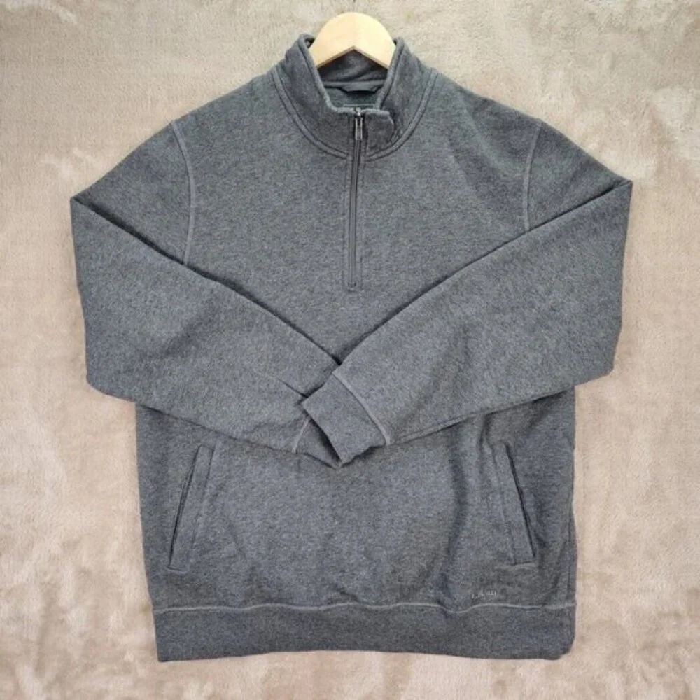 L.L.Bean Traditional Fit Sweater Men's Athletic Sweats Quarter-Zip Pullover Sz L - Picture 3 of 12